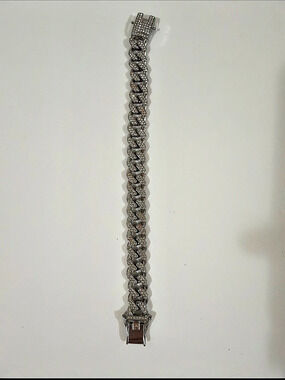 Rhinestone Chain Bracelet in Silver